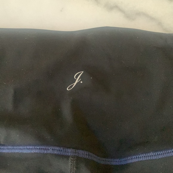 J. Crew Leggings High Rise Active Sleek Stretch Black Blue Stitching L EUC - Picture 6 of 6